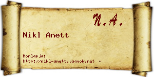 Nikl Anett névjegykártya